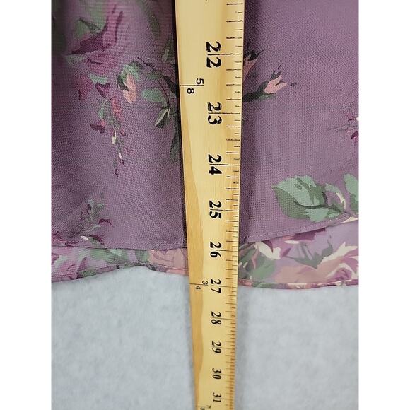 Chaps Purple Floral 3/4 Sleeve V Neck Popover Boho Blouse Women's Plus 2X - Picture 8 of 11